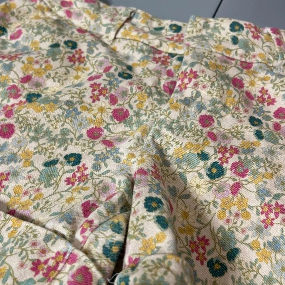 Korye Floral Cuffed Hem Shorts Womens 28 Cottagecore
